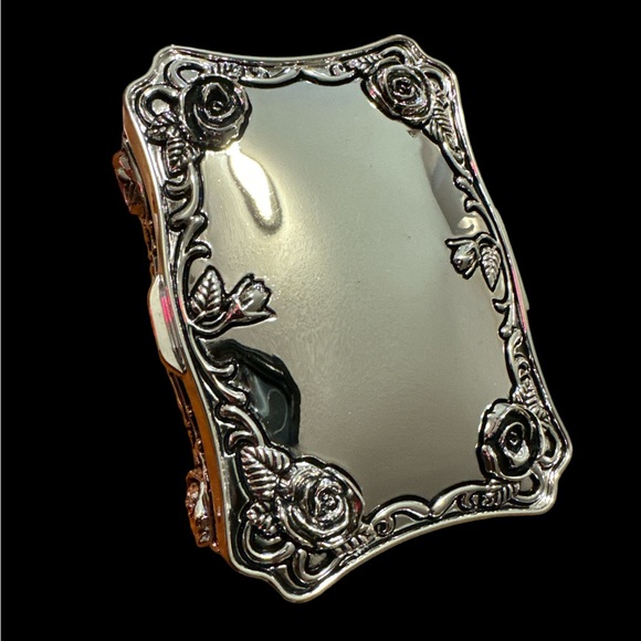 Regent Square Jewelry Trinket Box Rose Buds Velvet Lined Silver Plated Vintage - Picture 5 of 9